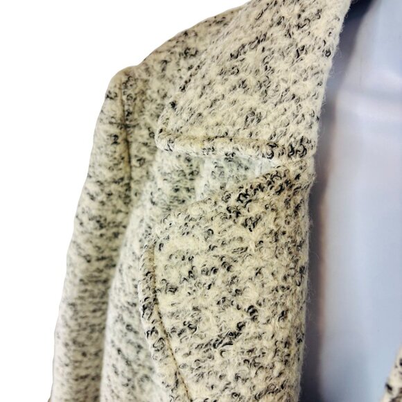 Forever 21 White & Black Flecked Pea Coat - Size M - Worn Once - Picture 8 of 11